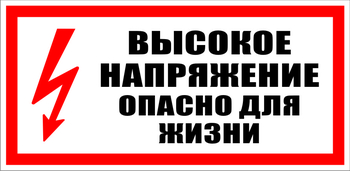 S19 Высокое напряжение. опасно для жизни (пластик) - Знаки безопасности - Знаки по электробезопасности - магазин "Охрана труда и Техника безопасности"